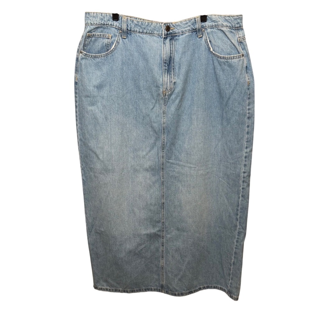 Cotton On Blake Denim Maxi Skirt Women Breeze Blue Recycled Cotton Casual 14